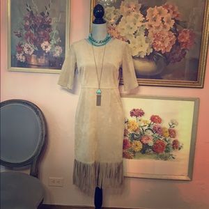 Faux Suede Western Dress